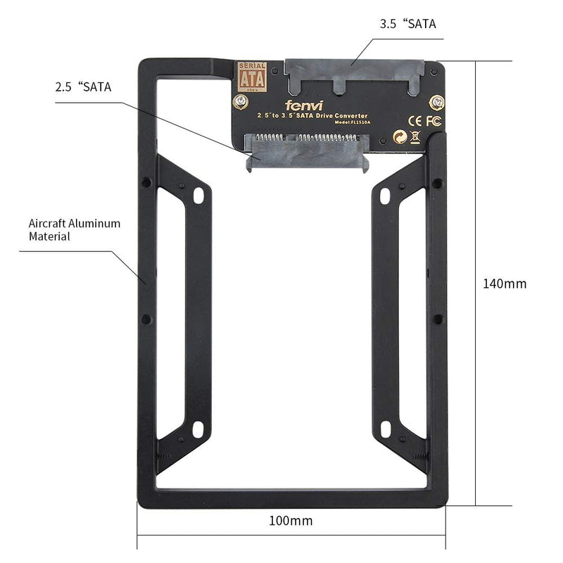 2.5" to 3.5" Drive Converter Internal Solid State SSD Card Hard Drive Bracket Adapter SATA SSD Enclosure Caddy Dock Desktop Mac PC 2.5 to 3.5 Mounting Hardrive for Samsung Crucial SanDisk ect SSD