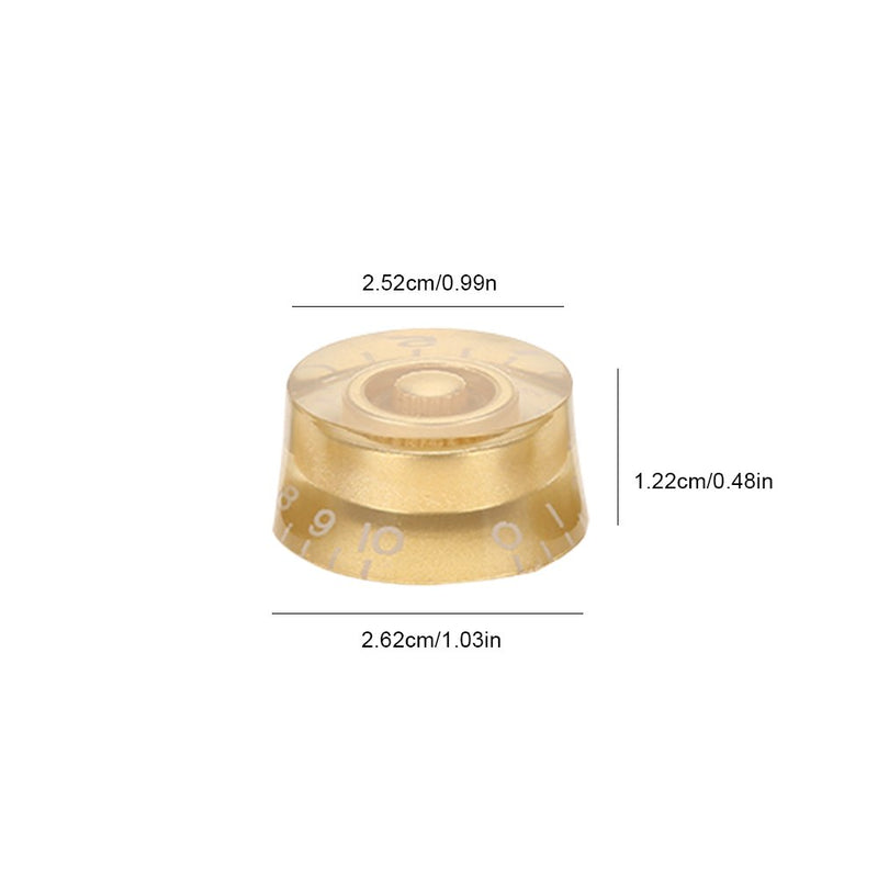 Drfeify Electric Guitars Knobs, 4pcs Guitar Tone Speed Volume Control Knobs Replacement Parts for Les Paul Electric Guitars Gold