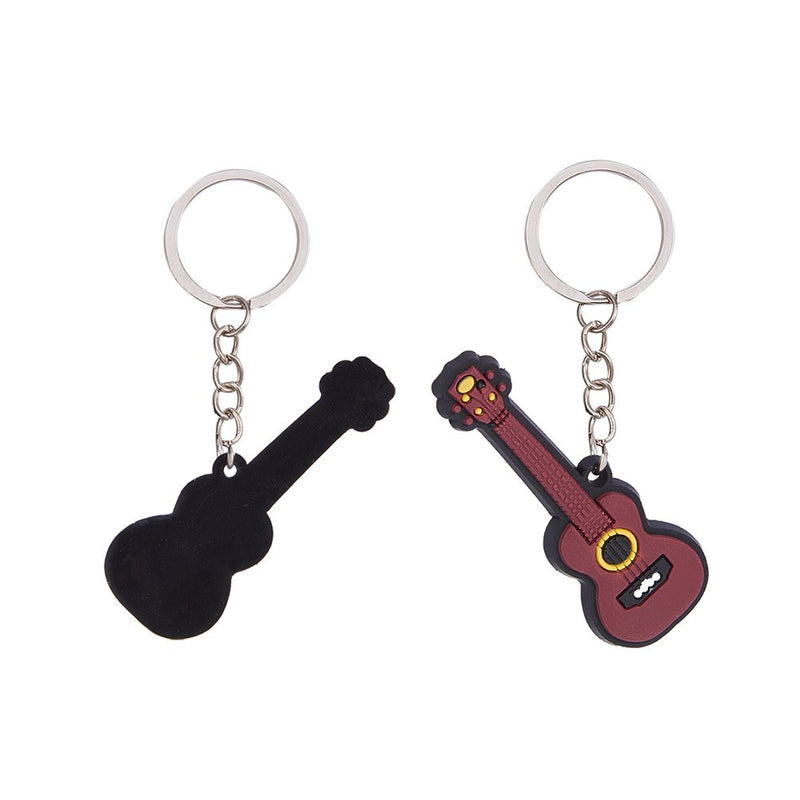 WANDIC 1PC Creative Guitar Keychains Musical Instrument Keychain Key Ring Figure Keyring Pendants Accessories for Gift Decoration Ukulele