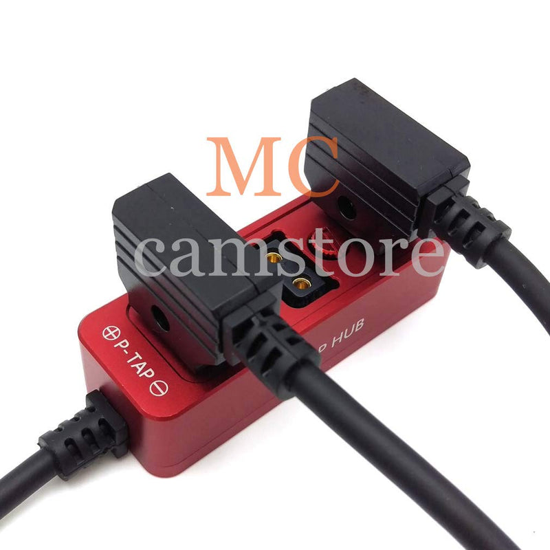 MCcamstore Metal Triple P-TAP D-tap Splitter,D-tap to 3ports D-tap P-tap Splitter,Dtap Three-Way Splitter Battery hub (RED)