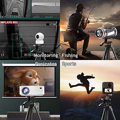 Lusweimi 60-Inch Tripod for ipad iPhone, Camera Tripod for Phone with 2 in 1 Tripod Mount Holder for Cell Phone/Tablet/Webcam/Gopro/All Cameras, Tripod with Carry Bag for Travel/Photography/Video