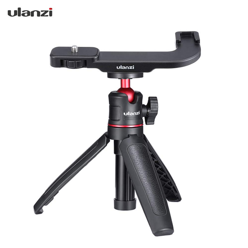 Andoer MT-08 Mini Desktop Tripod Handheld Photography Bracket Stand with Flexible Ballhead 1/4 Inch Screw Mount for Selfie Travel Vlogging + Cold Shoe Mount Bracket ABS Material