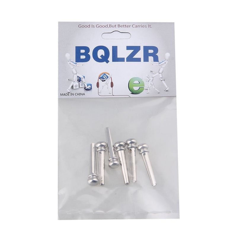 BQLZR Chrome Beautiful Brass Guitar Bridge Pins End Pin Set