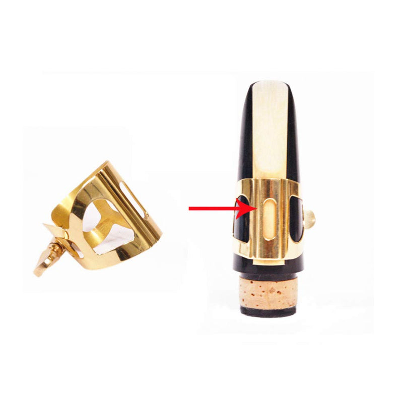 Jiayouy Sax Metal Ligature Alto Saxophone Mouthpiece Ligature - Gold