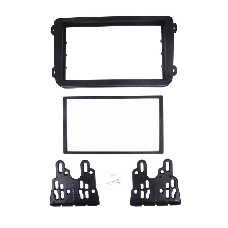 YuYue Radio Stereo Panel for VW Touran Caddy SEAT Skoda Fabia Octavia Fabia 2 Din Car Radio Frame Fascia Panel DVD Stereo CD Panel Dash Mount Refit Installation Trim Kit Frame (Black) Black