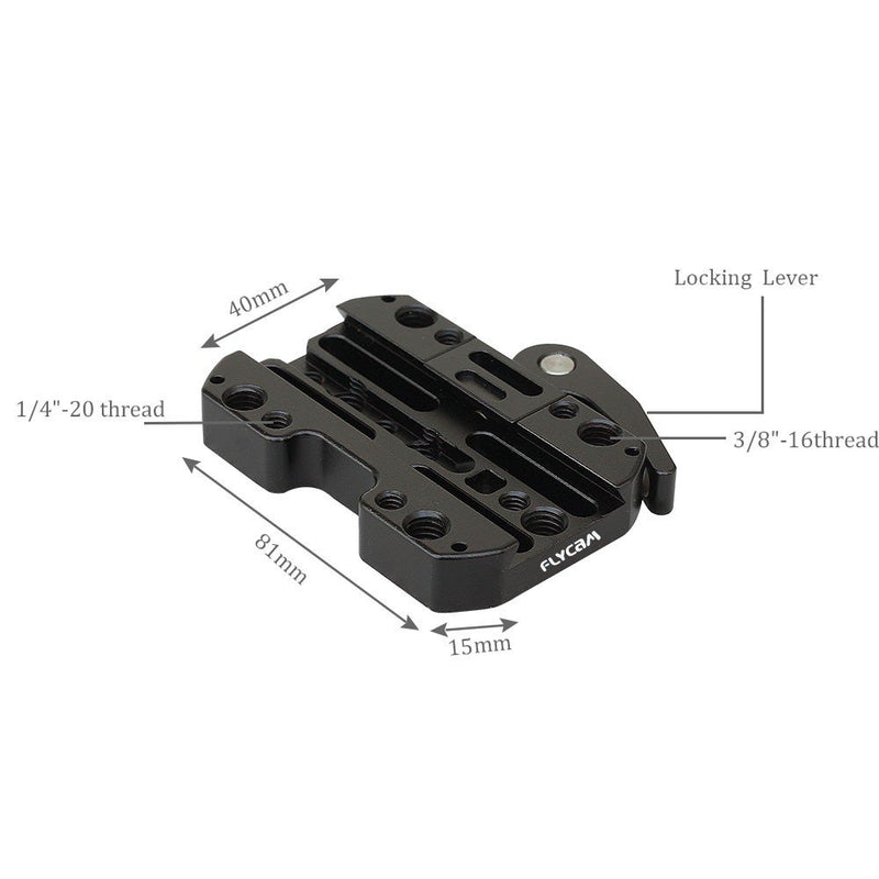 FLYCAM Quick Release Plate Adapter for DJI Ronin Gimbal Stabilizer | Tripod Mount Support for Handheld Ronin Gimbal Video Stabilizer System (DJI-QR)