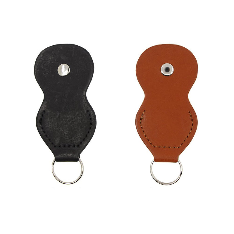 Guitar Picks Holder Case - Leather Keychain Plectrum Key Fob Cases Bag (2 Pack - black,brown)