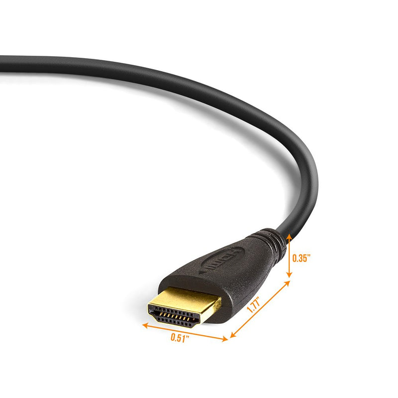[AUSTRALIA] - Cmple - Ultra Slim High Speed HDMI Cable HDMI 2.0 HDTV Cable - Supports Ethernet 3D 4K and Audio Return - 10FT (2 Pack) 10FT (2 PACK) Black 
