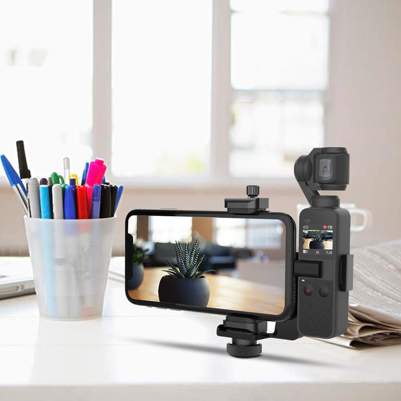 Smatree OSMO Pocket Phone Holder Set Expansion Accessories with 1/4”Thread Screw Compatible with DJI OSMO Pocket 2/ DJI OSMO Pocket and Smartphone