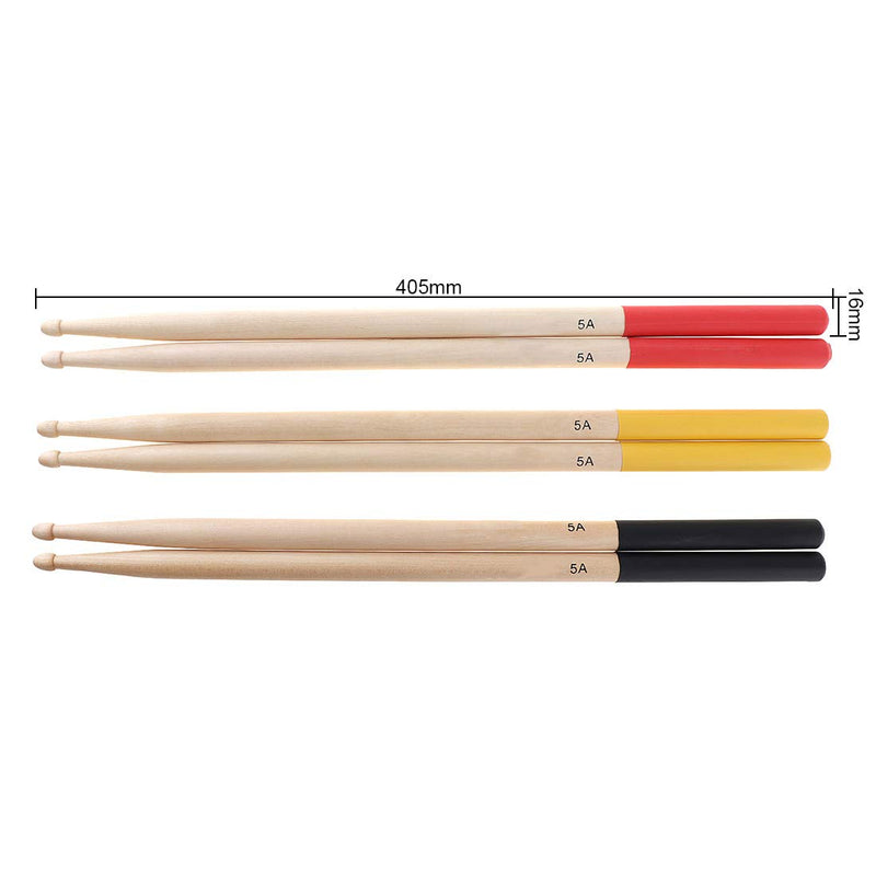 YiPaiSi 2pcs 5A Drum Sticks, 5A Maple Wood Drumsticks, Non-Slip Drum Sticks, 5A Wood Tip Maple Wood Drumstick For Kids Students, Adults (Yellow)