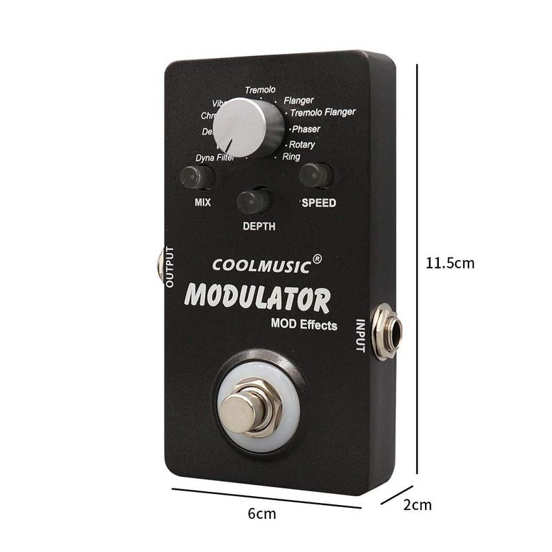 [AUSTRALIA] - Coolmusic A-ME01 Modulator Multi Effects Pedal with 11 Modes Dyna Filter Wah Chorus Tremolo Flanger Phaser Rotary Ring 