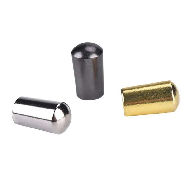 3Pcs Guitar Switch Tip, 3 Way Toggle Switch Knob Tip Cap Copper for LP EPI Electric Guitar (4.0mm-Silver + Black + Gold)