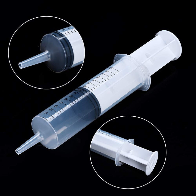 2 Pack 150ml Syringes with 27.6-Inch Tubes, Large Plastic Syringe for Scientific Labs, Nutrient Measuring, Watering, Refilling