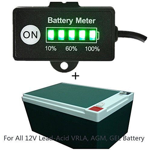 Best Gold Supplier 12V Battery Meter Lead-Acid Battery Indicator for Motorcycle Golf Carts Car Marine ATV with 5 Segments LED Indicator