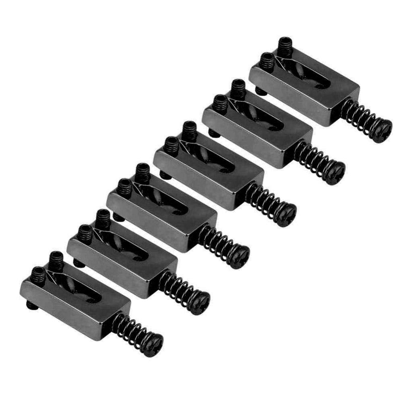 6 Pcs Electric Guitar Tremolo Saddles Bridge for Electric Guitar Replacement with Wrench Black