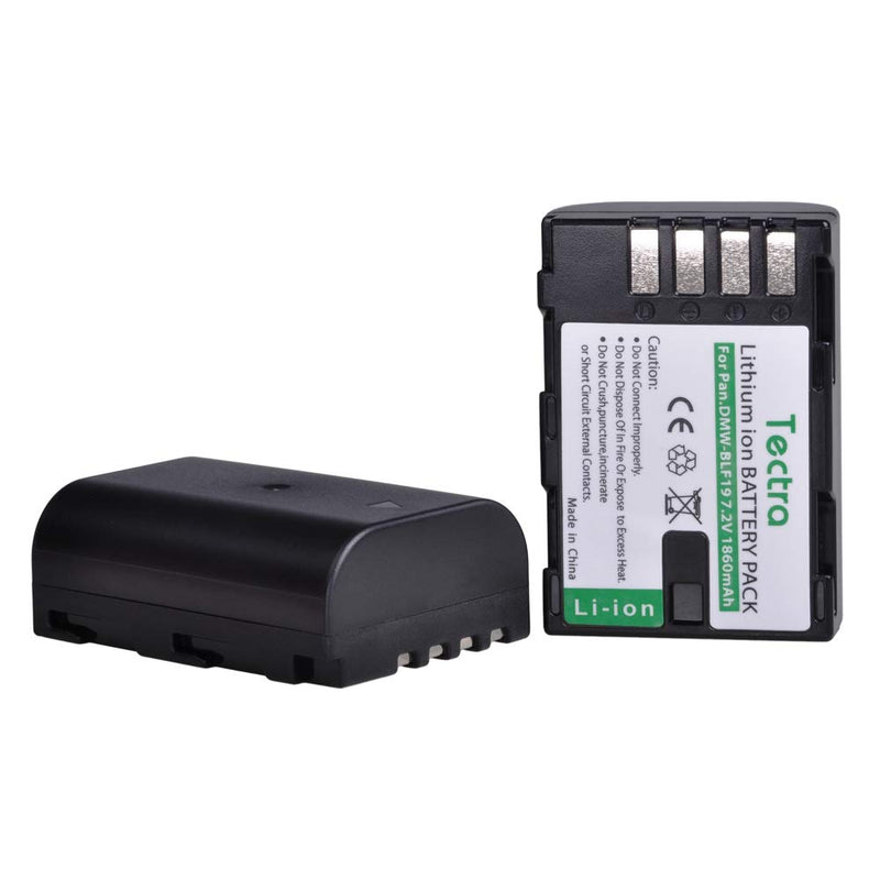 Tectra 2-Pack DMW-BLF19 DMW-BLF19E DMW-BLF19PP Battery and Dual USB Charger for Panasonic Lumix DC-G9 DMC-GH5 DMC-GH3 DMC-GH3A DMC-GH3H DMC-GH4 DMC-GH4H DC-GH5S Digital Camera