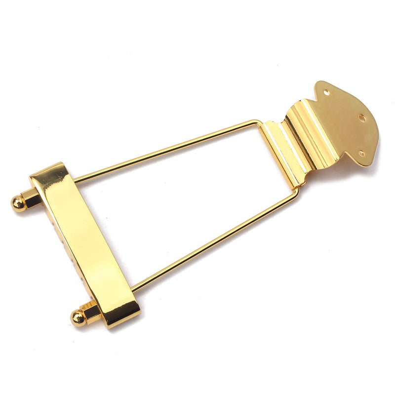 Alnicov 6 String Guitar Trapeze Tailpiece Bridge for Jazz Archtop Guitar Replacement - Gold