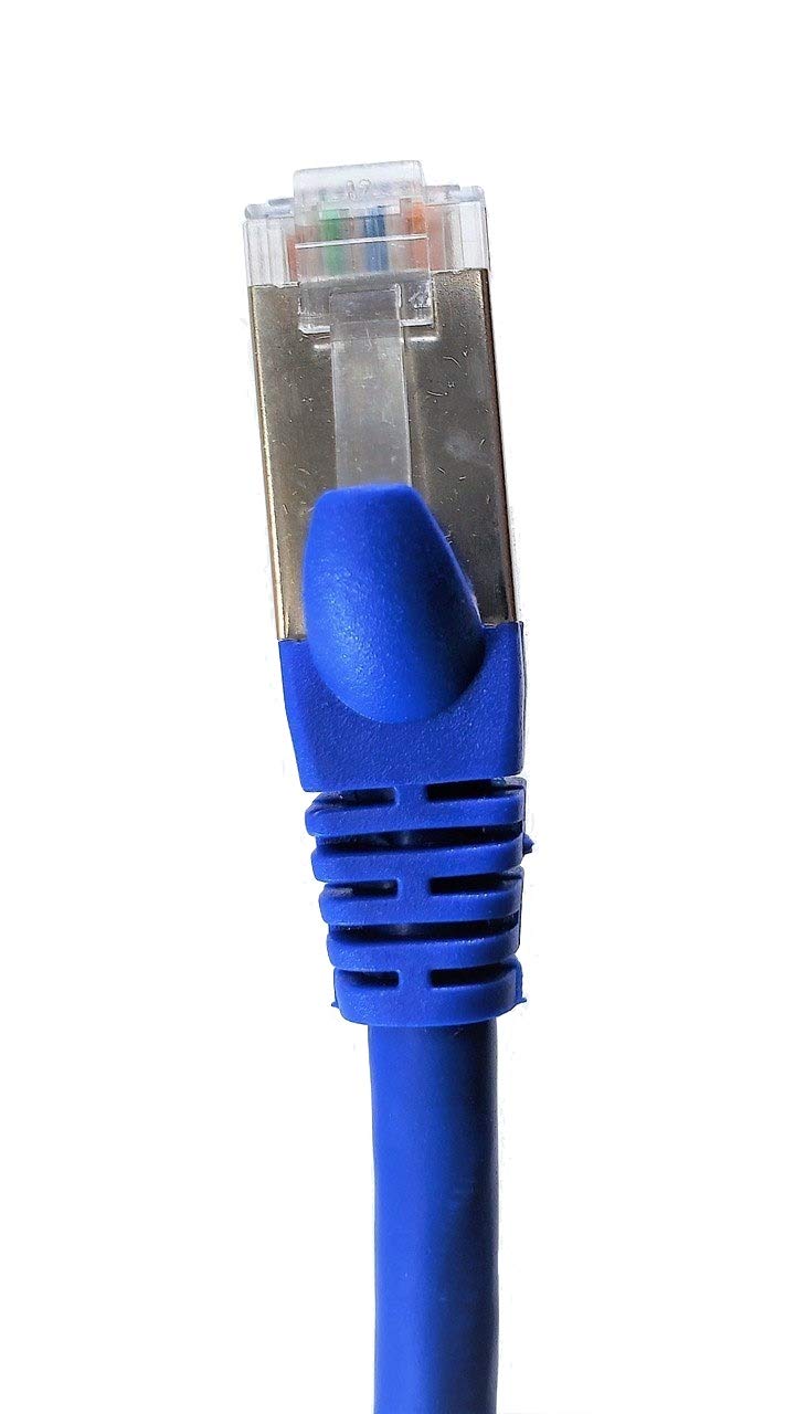 MICRO CONNECTORS 7 Feet CAT7 SFTP Double Shielded RJ45 Snagless Ethernet 26AWG Cable - Blue (E11-007BL) Shielded (S/FTP)