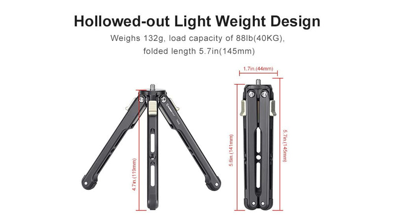 SUNWAYFOTO Table Top Mini Aluminum Tripod T1A12 Tabletop 3 Leg Lock Angles Sunway