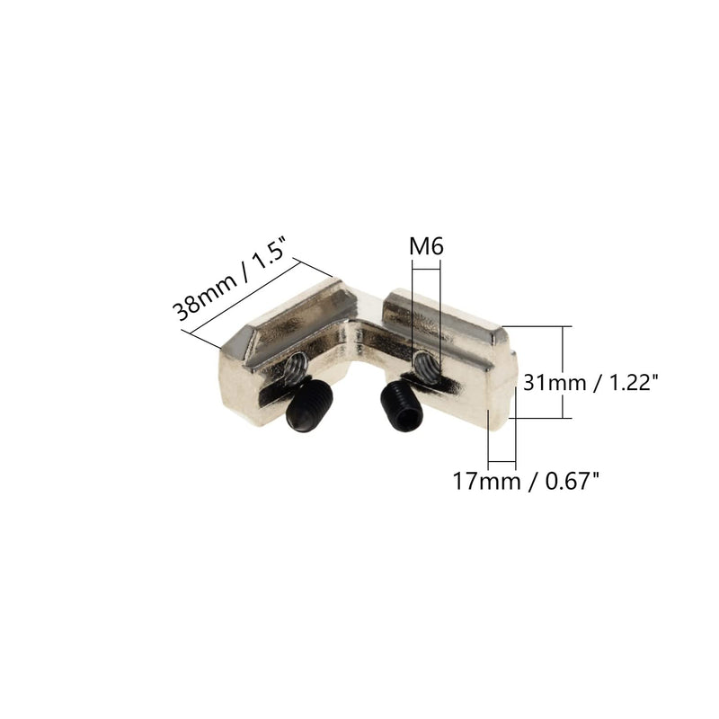 Aicosineg 10pcs Zinc Alloy Interior Joint Bracket 90 Degree T Slot L-Shape Corner Bracket Suitable for 4040 Series 8mm T Slot Aluminum Extrusion Profile with Screws Silver Tone