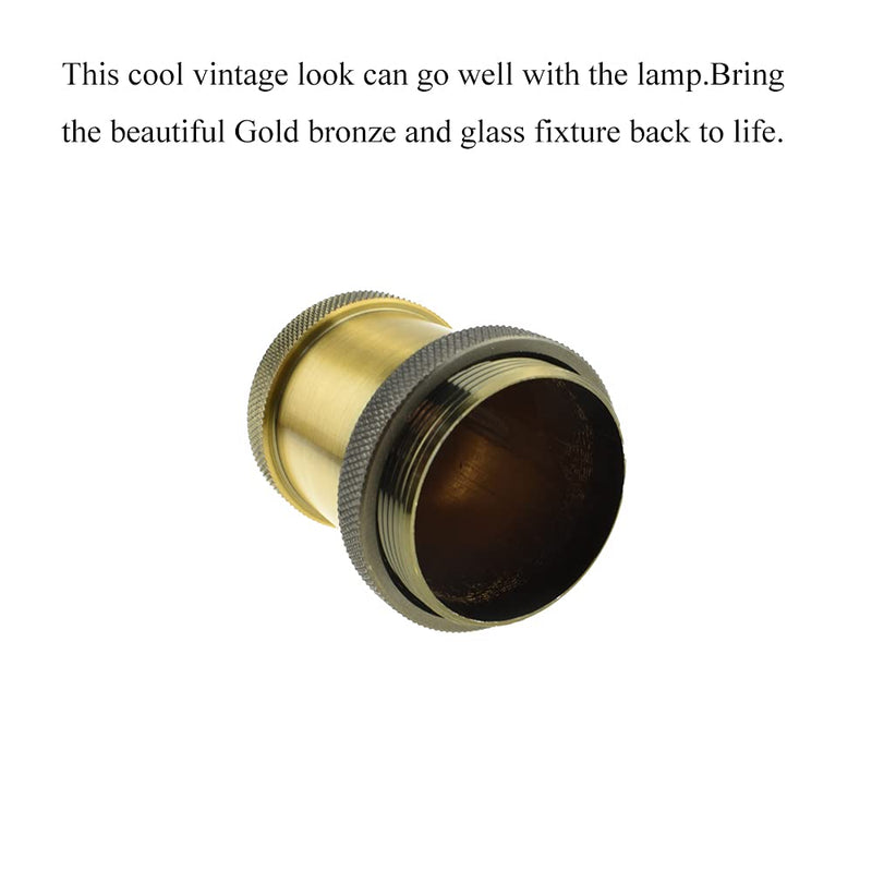 [AUSTRALIA] - HAHIYO E26 E27 Lamp Socket Screw in Mount Light Bulb Holder Fixture Easy Wire Tighten Down Twist Aluminum Heat Resistant for Decor Table Electrical Circuit Assorted Total 2pieces Gold bronze E26/E27-Mode3-2pcs 