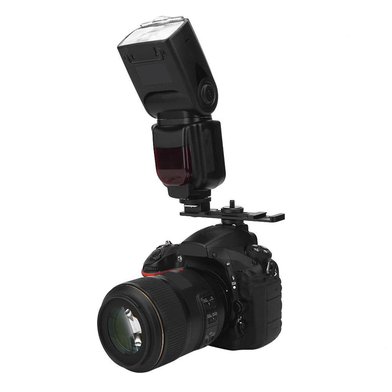 Vbestlife Camera Dual Hot Shoe Extension Bar Mount Bracket for Fill Light Microphone