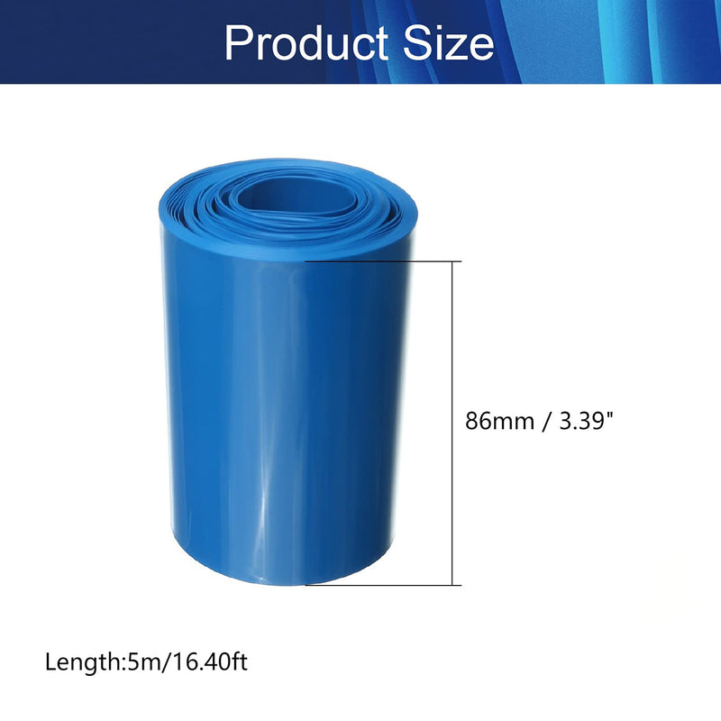 Aicosineg Battery Heat Shrink Tube Electrical Industrial Shrink Tube for Wire Insulation Blue 85mm/3.4" 1 Pcs