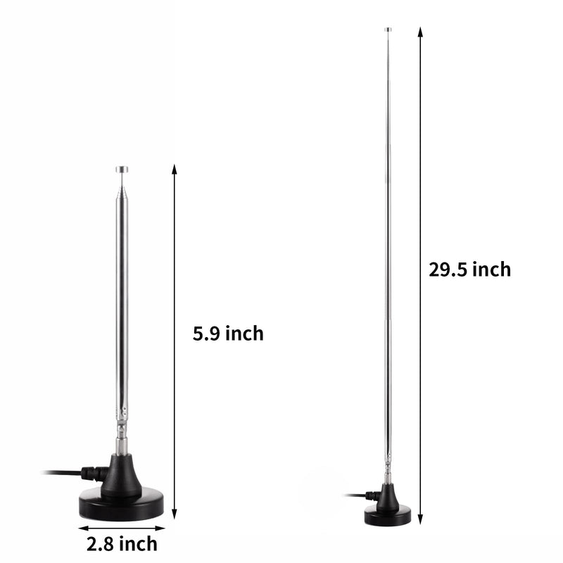 Strong Magnetic Base FM Radio Telecopic Antenna with Amplified for Yamaha Pioneer Onkyo etc Bose Wave Music System FM Radio Bluetooth Home Stereo Receiver AV Audio Video Home Theater Tuner, Eifagur
