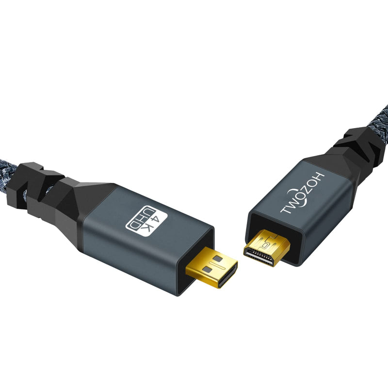 Twozoh Micro HDMI to Micro HDMI Cable, Micro HDMI Male to Micro HDMI Male Cable, Micro HDMI Type D Male to Male Cable Support 3D/4K 1080p 30CM/1Ft 1Ft