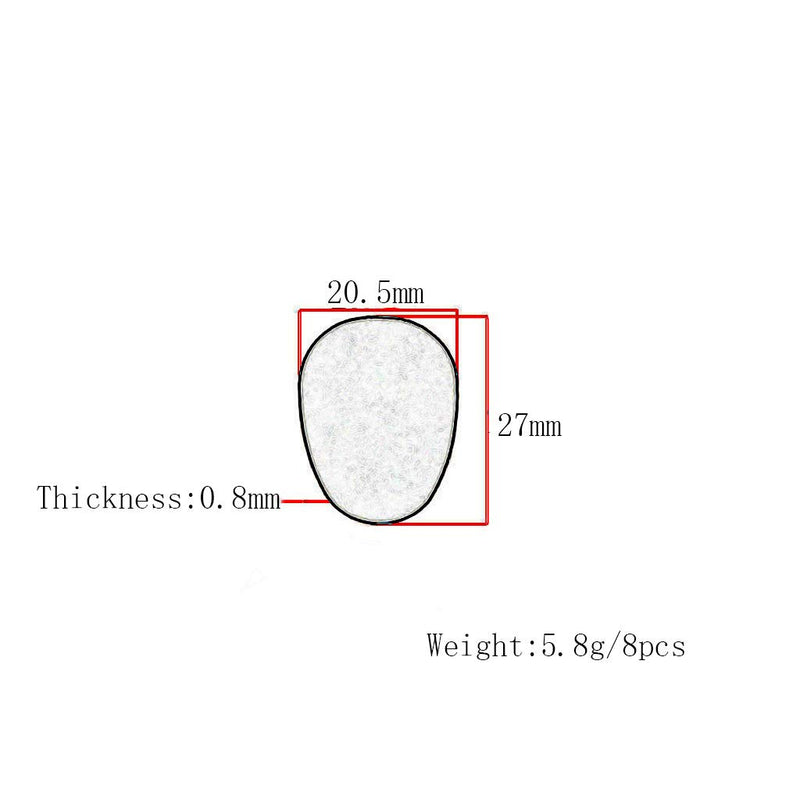 Alnicov 8pcs Alto/Tenor Sax Mouthpiece Patches 0.8mm Pads Cushions Black