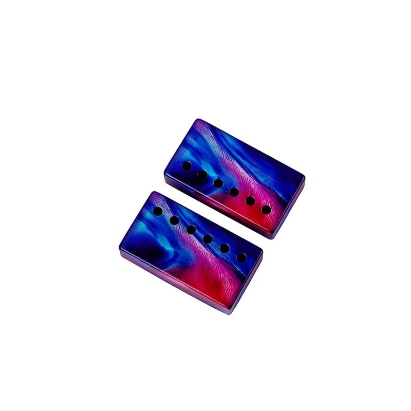 Alnicov 2Pcs Humbucker Pickup Covers 50/52mm Neck Bridge Pickup Covers for Electric Guitar Parts Colorful Blue