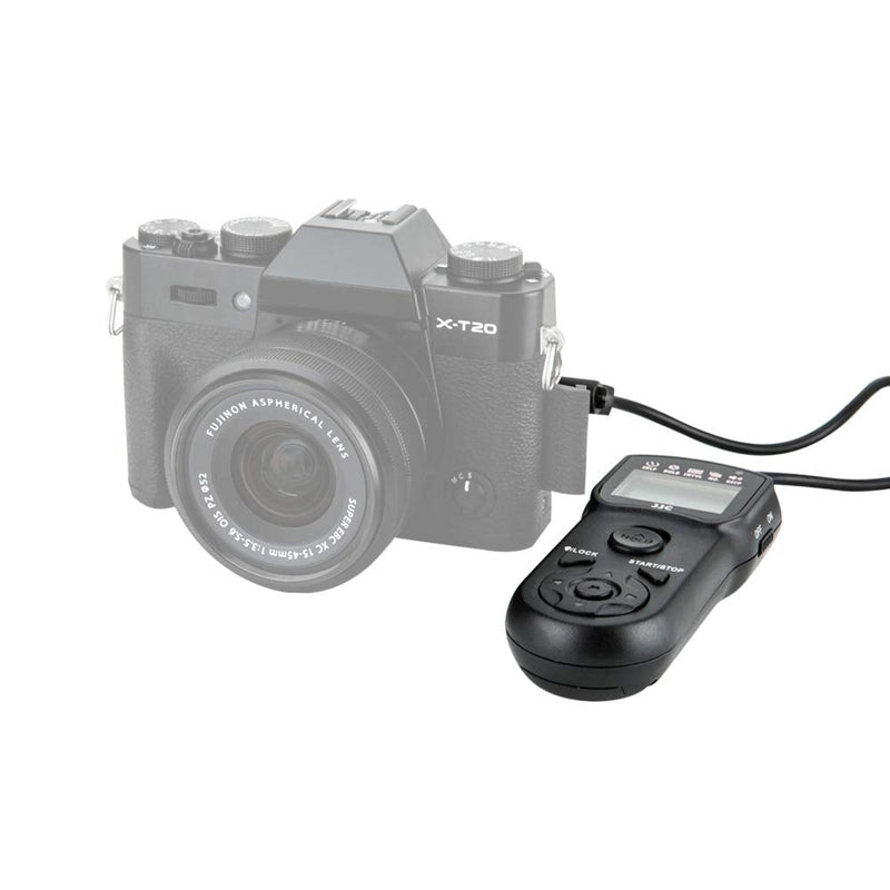 JJC Intervalometer Timer Remote Shutter Release Time Laspe for Fuji Fujifilm X-T3 X-T4 X-T30 X-PRO3 X-T2 X-T1 X-T20 X-T10 X-PRO2 X-T100 X100V X100F X100T X-E3 GFX 100 GFX 50R GFX 50S Camera For Select Fujifilm Camera