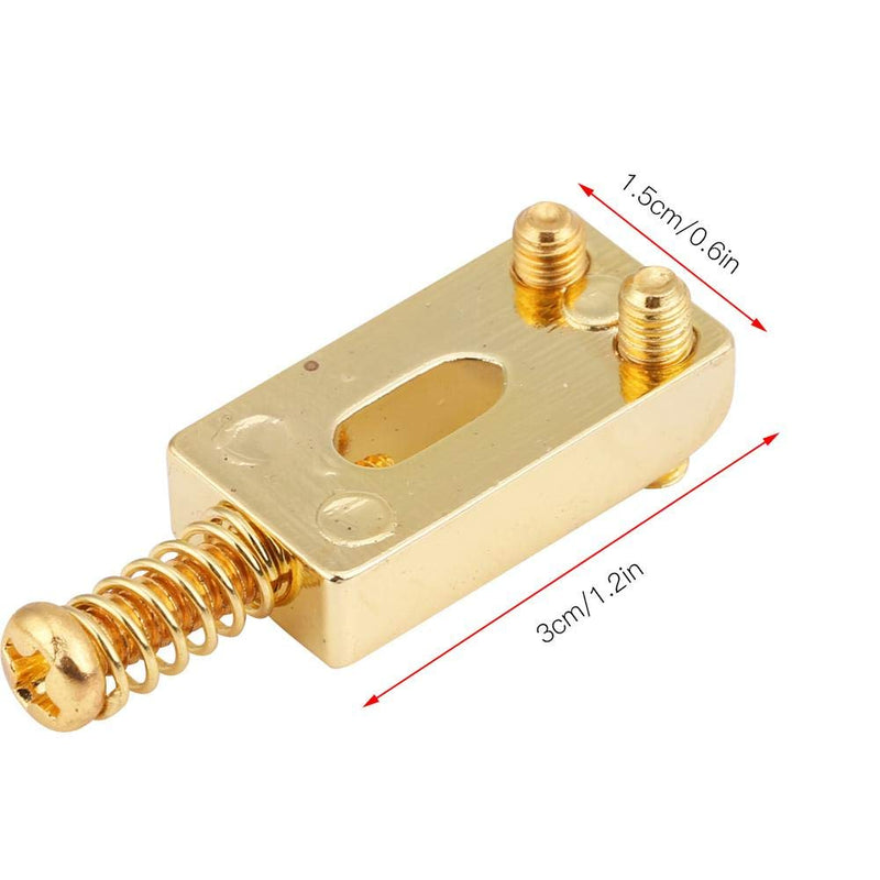 6 Pcs Electric Guitar Tremolo Saddles Bridge for Electric Guitar Replacement with Wrench Gold