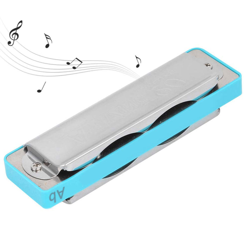 Harmonica Key of Ab 10 Holes Blues Harmonica Mouth Organ for Beginners Practice (Blue) Blue