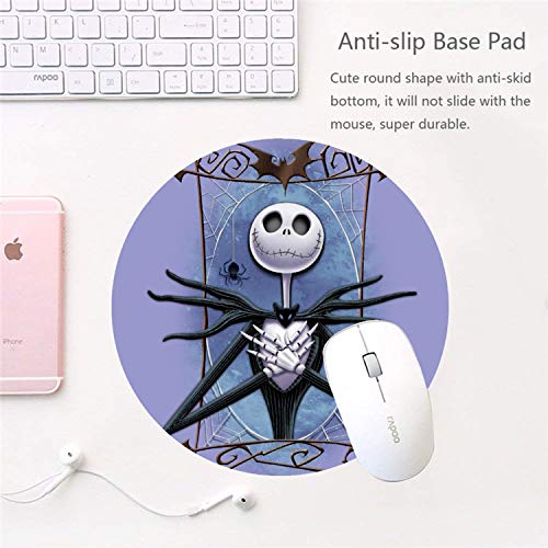 Round Gaming Mouse Pad Creative Custom Non-Slip Mouse Mat-Jack Skellington