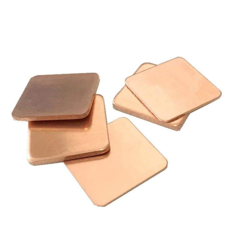 Easycargo 100pcs 12 Sizes 15mm Copper Pad Shim Thermal Kit, Pure Copper Heatsink C1100, Low Profile Copper Plate Cooler for Cooling PC Laptop IC Chips CPU VGA RAM VRAM PS5 M.2 SSD (Without Glue) Without Glue