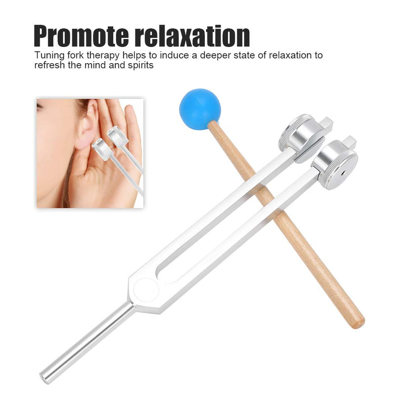 Brrnoo Aluminum Alloy Tuning Fork, 126.22Hz Sun Gear Tuning Fork Yoga Meditation Tuning Energy Fork With Hammer Vibration Sound Therapy Tool