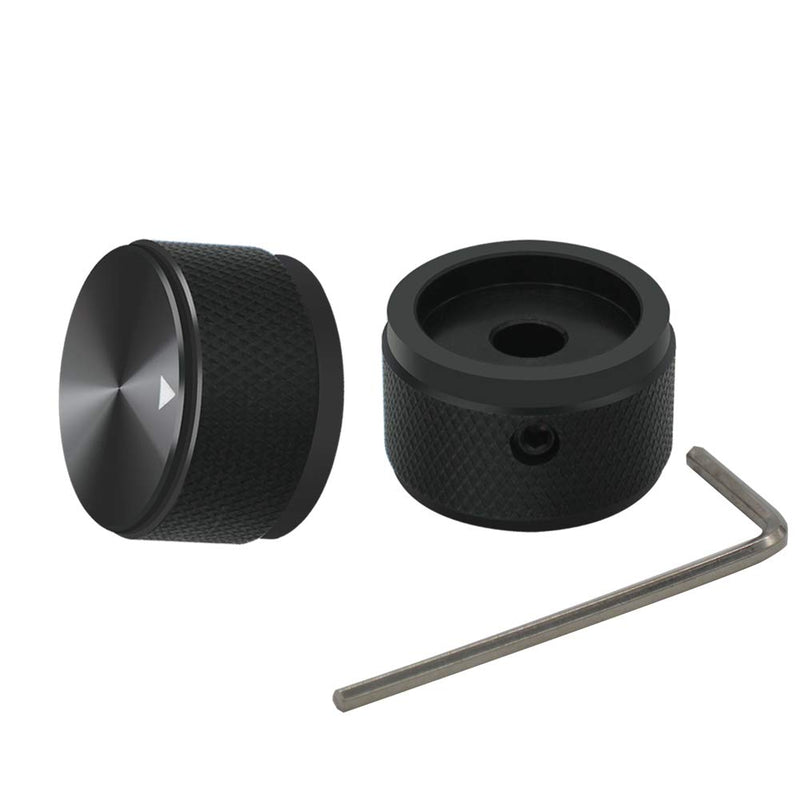 [AUSTRALIA] - mxuteuk 4pcs Black Aluminum Alloy Potentiometer Control Knob Volume Audio Electric Guitar Bass Screw Type 25 x 15.5mm (d*h) KNOB-03-25BK 