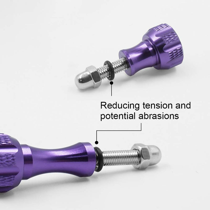 SLFC 3 Pcs Aluminum Alloy Thumbscrews for GoPro Hero 2018, GoPro Fusion, GoPro Hero 8/7/6/5/4/3/2/1 and DJI Osmo Action, 8 Colors, Very Durable, Standard Camera Mounts Screws (Purple) Purple