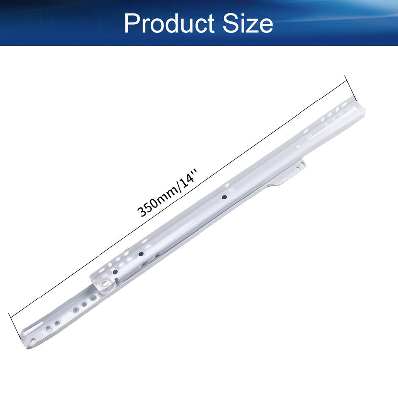 Yinpecly Drawer Slides 14" Length Cold Rolled Steel for Furniture Drawers 2 Fold Ball Slide Drawer Ball Bearing Slide Track Rail 55 LB Bearing Capacity Side Mount White 1Pair