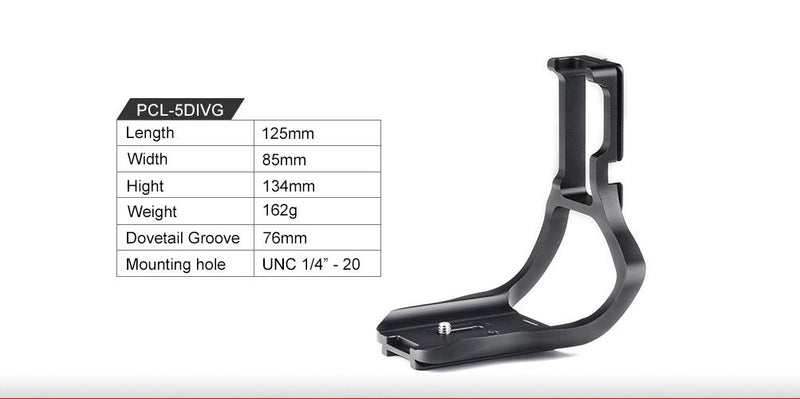 SUNWAYFOTO PCL-5DIVG L Plate for Canon 5D Mark IV Camera with Battery Grip Arca/RRS Sunway