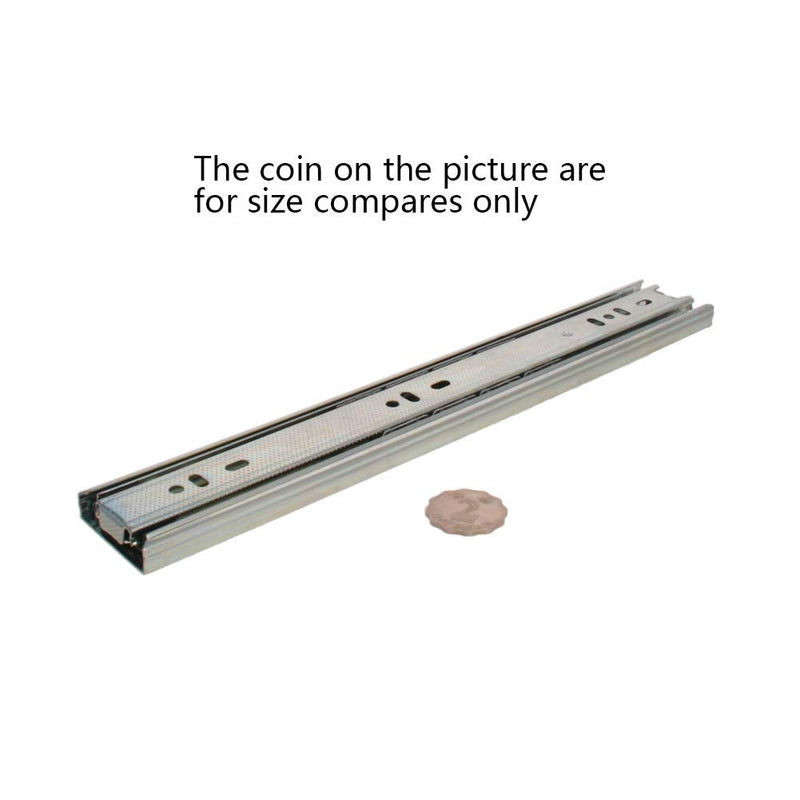 MroMax 12Inch Drawer Slides, Full Extension Ball Bearing Slide Track Rail 1.77Inch Wide 100lb Capacity Silver Tone 1 Pair