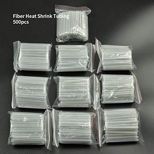 500pcs Dia 5mm 60mm Length Fiber Heat Shrink tubing fibers - Accommodate up 12 Fiber Fusion Splice Protection Sleeve 1.0mm Steel Needle Transparent Fiber Splice Tubes(Pre-Shrunk) Dia 5mm 500Pcs 500