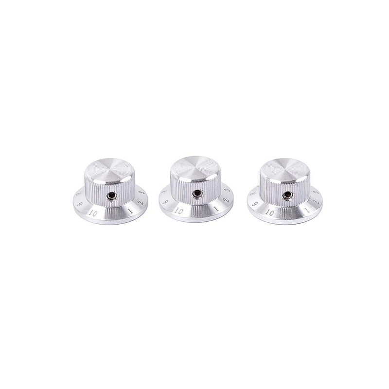 Alnicov 3Pcs Metal Guitar Control Knobs 6mm Diameter Tone Volume Knobs for Strat Stratocaster Electric Guitar