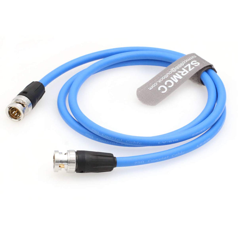 [AUSTRALIA] - SZRMCC BNC Male to Male 12G HD SDI 75ohm 4K Video Coaxial Cable for Cameras Monitors (1m) Blue Cable 1m 