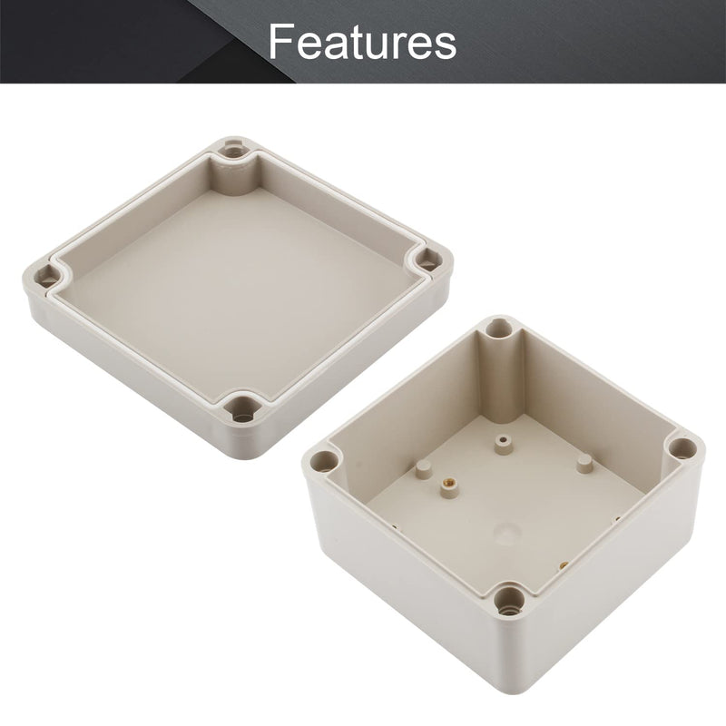 Fielect 4.92" x 4.92" x 2.95" ABS Plastic Dustproof Waterproof IP66 Junction Box Universal Electrical Project Enclosure 125x125x75mm(L*W*H)