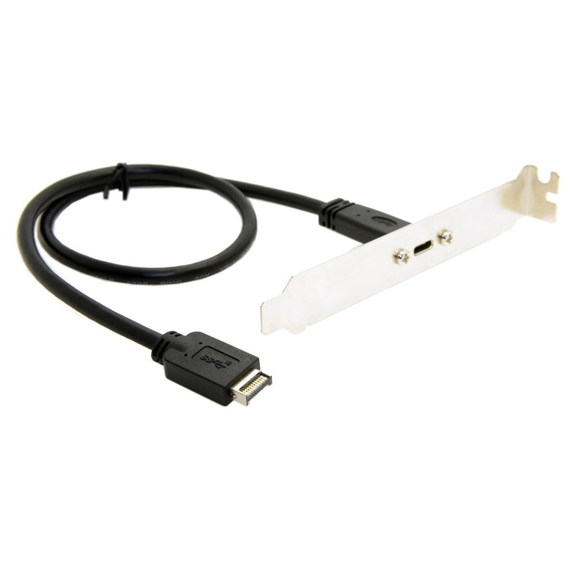 Cablecc USB 3.1 Front Panel Header to USB-C Type-C Female Extension Cable 40cm with Panel Mount Screw