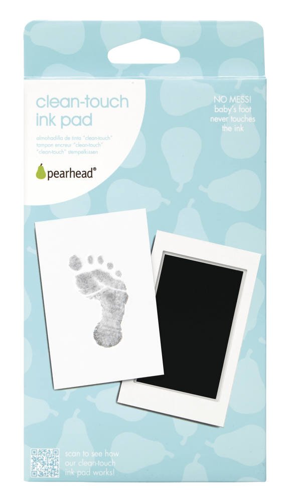 Pearhead Newborn Baby Handprint or Footprint “Clean-Touch” Ink Pad, Black Clean-Touch Ink Pad, Black