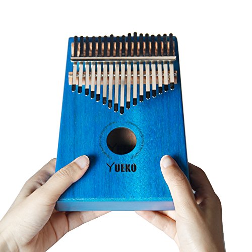 YUEKO Kalimba17 keys Thumb Piano builts-in EVA high-performance protective box tuning hammer and study instruction,Portable Finger Piano,Gift for Kids Adult Beginners Professional Nature