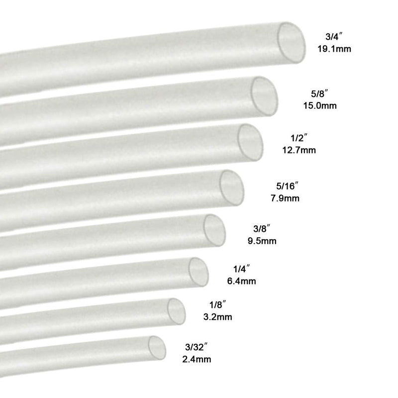 Purplefox 172PCS 3/32" 1/8" 1/4" 5/16" 3/8" 1/2" 5/8" 3/4" 3:1 Waterproof Heat Shrink Tubing Kit Marine Grade Adhesive Lined Heat Shrink, Insulation Sealing Oil Proof Wear Resistant Transparent